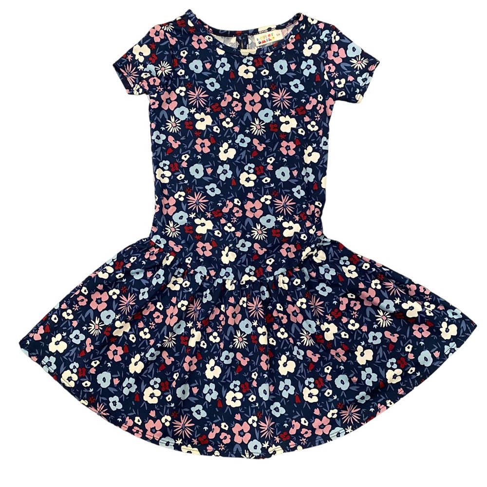 Dot Dot Smile Navy Floral Flapper Dress 5/6